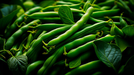 close - up view of green peas - obrazy, fototapety, plakaty