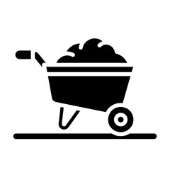 Garden cart, handcart, pushcart, one wheeled cart, garden transport icon and easy to edit.