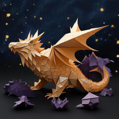 Astral Papercraft Dragon: 3D Origami Sculpture