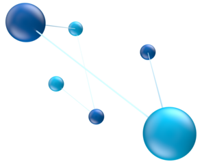 Molecular Structure with Connections atoms on white background. 3d rendering.