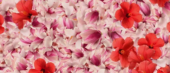 pink and red flowers abstract background