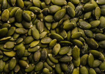Close up of the pumpkin seeds