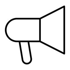 Loudhailer, bullhorn, voice amplifier, loudspeaker, public address system. icon and easy to edit.