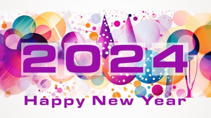 Happy New Year 2024 Party Banner