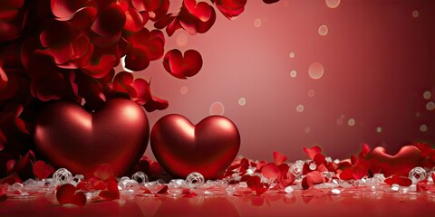 Valentine's Elegance - Create a captivating background for St. Valentine's Day featuring a sea of red hearts.