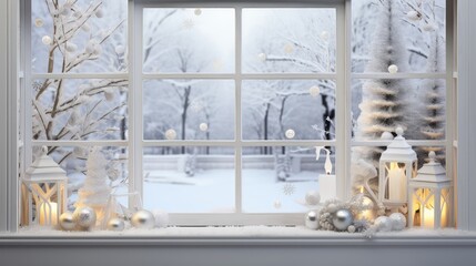 winter christmas snowfall branch window illustration snow holiday, xmas outside, house home winter christmas snowfall branch window