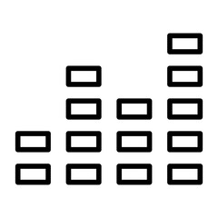 Sound level, audio volume, musical intensity, audio degree, sound strength. icon and easy to edit.