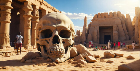 A huge skull of a giant in Egypt.