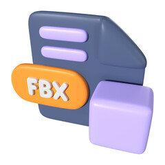 FBX File Extension 3D Illustration Icon