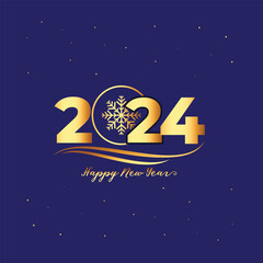 Happy new year 2024 design. With colorful truncated number illustrations. Premium vector design for poster, banner, greeting and new year 2024