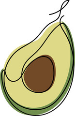 Avocado line art illustration