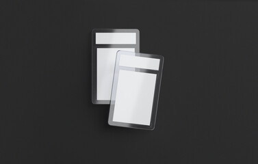 Blank transparent plastic magnetic trading card mockup