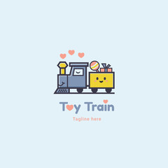 baby logo toy train theme