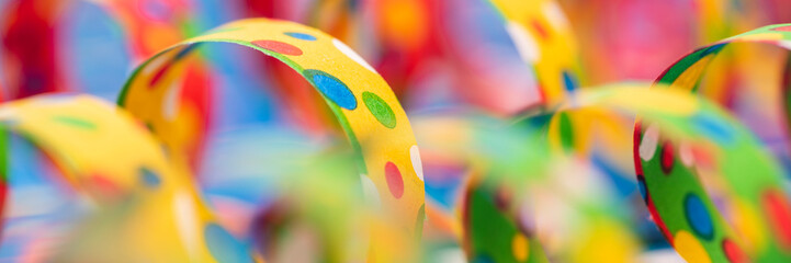 colorful confetti streamer at carnival and silvester