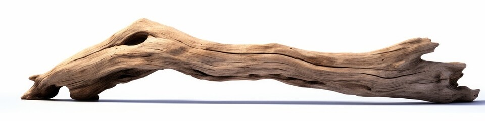 driftwood isolated on white background, beautiful aged wood, Generative AI - obrazy, fototapety, plakaty