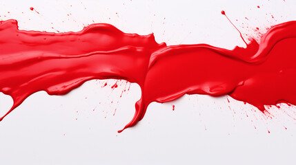 Red color paint splatter on isolated background - ai generative