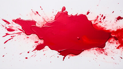 Red color paint splatter on isolated background - ai generative