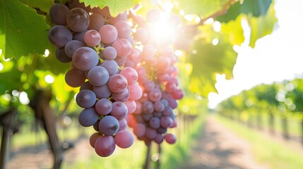 Bunch of grapes at vineyard