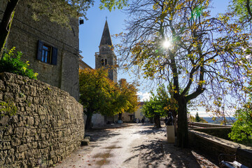 charming little village in Croatia called the istrian Toscana with stone walls and nice doors and...