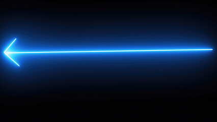 Background with lines, Blue glowing neon arrow background, neon light arrow with black background.