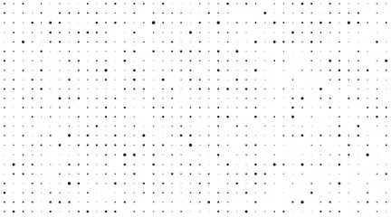Dot seamless pattern. Subtle fades dots pattern. Halftone faded grid. Small point fadew texture. Digital black fading points isolated on white background for print net design. Vector illustration - obrazy, fototapety, plakaty