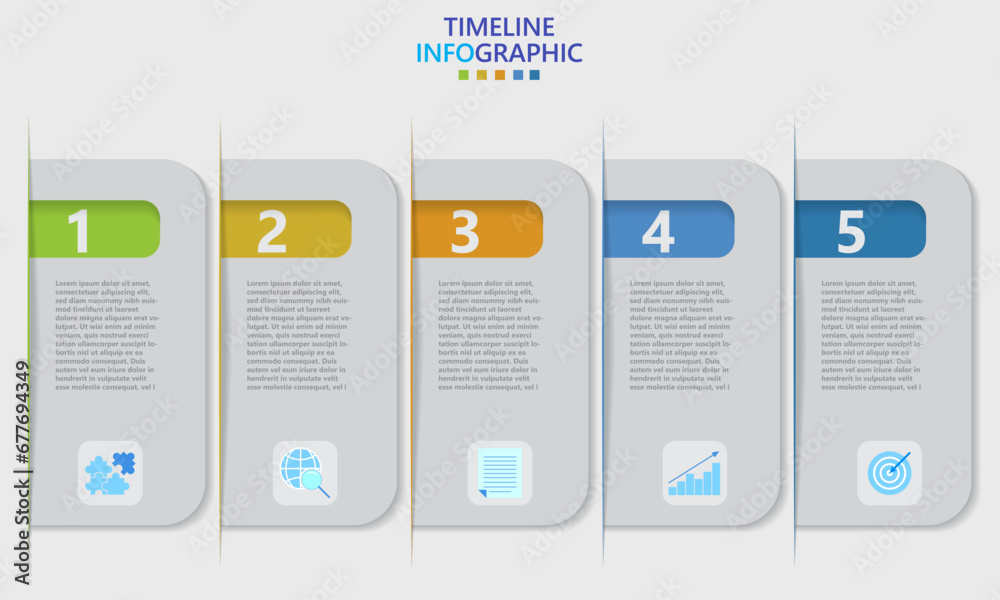 Poster infographic template for business. modern timeline diagram with 5 steps.