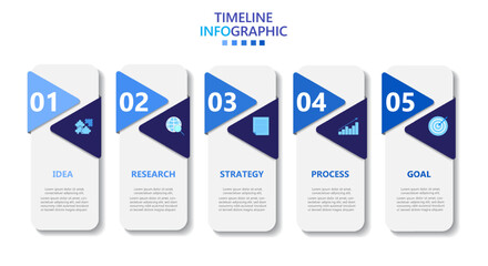 Infographic template for business. Modern Timeline infograph with 5 steps.