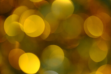  Glitter Green Orange Soft Focus Lights Flashing. Decoration at Happy Christmas holiday Happy new year