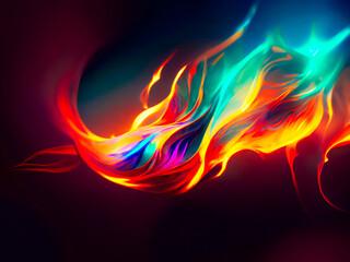 abstract background of colorful liquid in neon light. 3d rendering