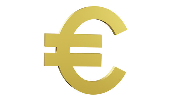 Isolated gold euro sign 