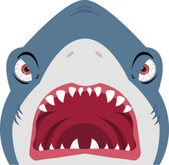 Shark  open mouth cartoon sign