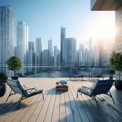 lounge chairs on the terrace