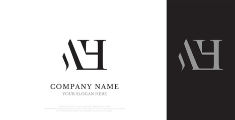 Initial AH Logo Design Vector 