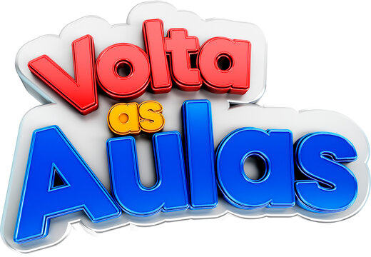 selo 3d promocional volta as aulas no brasil logotipo para promocoes