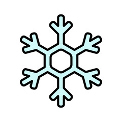 Snowflake. Vector cartoon icon. Isolated on white.