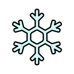 Snowflake. Vector cartoon icon. Isolated on white.