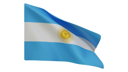 Argentina flag realistic 3d render isolated, argentina flag isolated, argentina flag background
