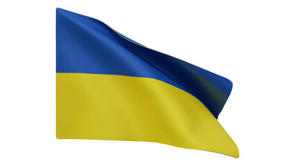 Ukraine flag realistic 3d render isolated, ukraine flag isolated, ukraine flag background