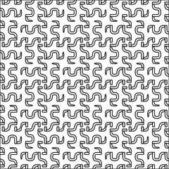 Black lines on white background.
Wallpaper with figures from lines. Abstract geometric black and white pattern for web page, textures, card, poster, fabric, textile. Monochrome design. 