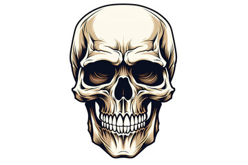 Scary Skull with Teeth Vector Illustrations - Vector Illustrations isolated on a Transparent background. Generative AI
