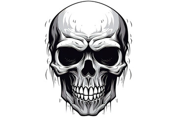 Scary Skull with Teeth Vector Illustrations - Vector Illustrations isolated on a Transparent background. Generative AI