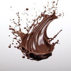 dark chocolate splash isolated on a white background, chocolate splash isolated on white, dark...