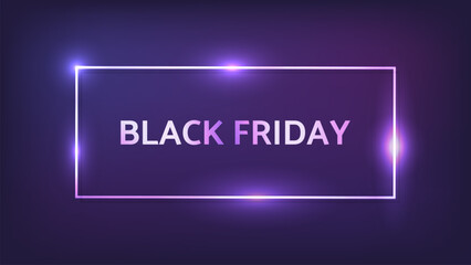 Black Friday inscription in neon frame