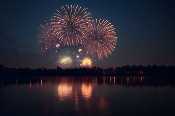 fireworks over the river