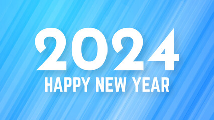 2024 Happy New Year on colorful background