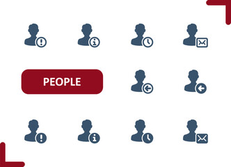 People Icons. Man, User, Avatar, Profile, Silhouette, Button Icon