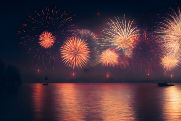 fireworks over the river