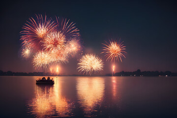 fireworks on the lake