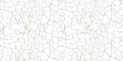 Structure cracked soil ground earth texture on white background, desert cracks, Dry surface Arid in drought land floor has many grooves and scratches.for overlay or print background - obrazy, fototapety, plakaty