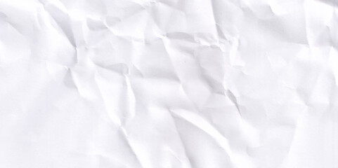 White сlean crumpled paper background. Horizontal crumpled empty paper template for posters and banners. Vector illustration